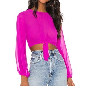 Superdown Tie front Blouse